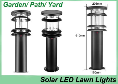 3W a intégré les lumières solaires de pelouse, CE en aluminium mené solaire RoHS de noir de panneau de lumières de jardin