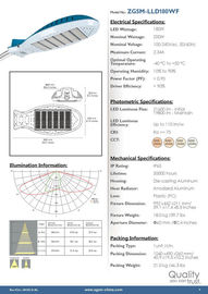 Blanc froid d'Eco réverbères de la puissance de 200 watts d'hauteur LED 6500K 4500K 5500K