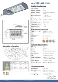 Montages IP65, 120v 130v 240v d'éclairage routier de la puissance élevée LED de l'aluminium 100W